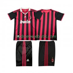 AC Milan 2009 Retro Børn Hjemmebane Fodboldtrøje 2010 Kortærmet