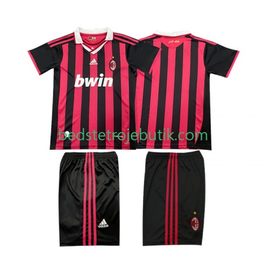 AC Milan 2009 Retro Børn Hjemmebane Fodboldtrøje 2010 Kortærmet
