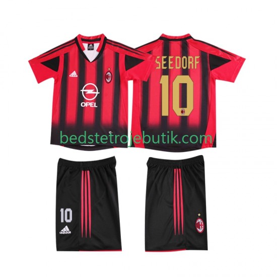 AC Milan SEEDORF 10 2005 Retro Børn Hjemmebane Fodboldtrøje 2004 Kortærmet