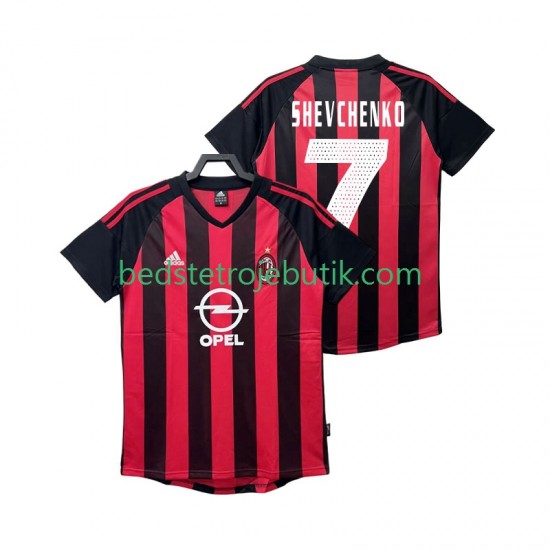AC Milan SHEVCHENKO 7 2003 Retro Mænd Hjemmebane Fodboldtrøje 2002 Kortærmet