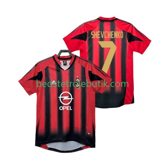 AC Milan SHEVCHENKO 7 2005 Retro Mænd Hjemmebane Fodboldtrøje 2004 Kortærmet