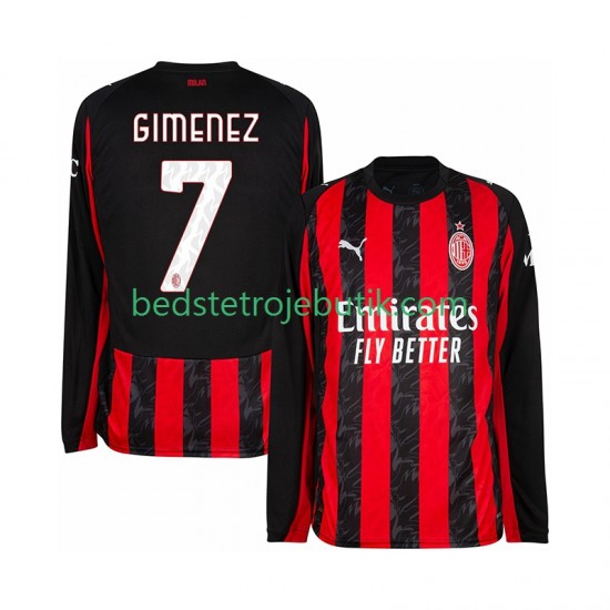 AC Milan Santiago Gimenez 7 Mænd Hjemmebane Fodboldtrøje 2025-2026 Langærmet