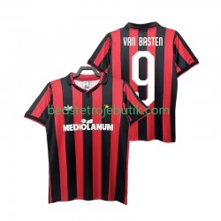 AC Milan VAN BASTEN 9 1990 1991 Retro Mænd Hjemmebane Fodboldtrøje Kortærmet