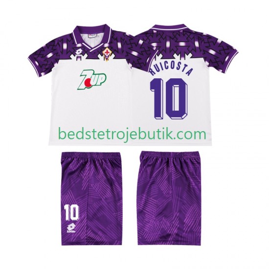 Fiorentina RUI COSTA 10 1992 1993 Retro Børn Udebane Fodboldtrøje Kortærmet