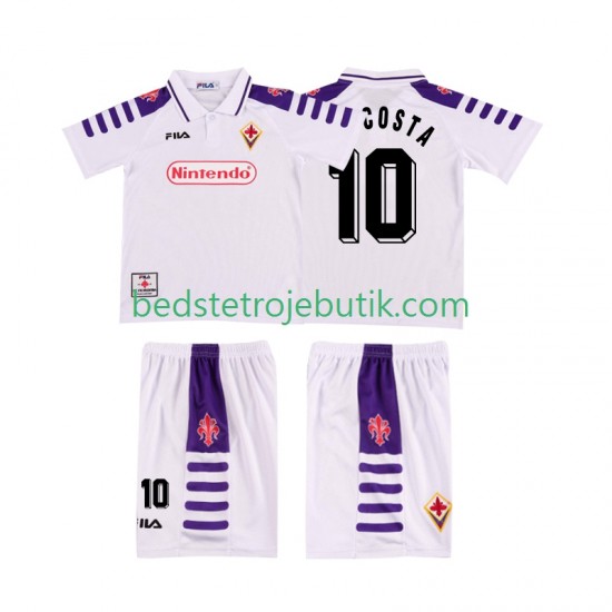 Fiorentina RUI COSTA 10 Retro Børn Udebane Fodboldtrøje 1999 1998 Kortærmet