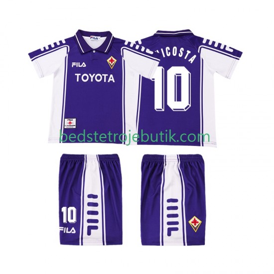 Fiorentina RUI COSTA 10 2000 Retro Børn Hjemmebane Fodboldtrøje 1999 Kortærmet