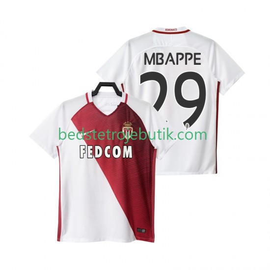 AS Monaco Mbappé 29 2016 2017 Mænd Hjemmebane Fodboldtrøje Kortærmet