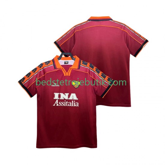 AS Roma Retro Mænd Hjemmebane Fodboldtrøje 1999 1998 Kortærmet