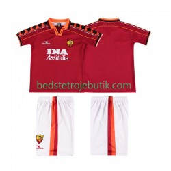 AS Roma Retro Børn Hjemmebane Fodboldtrøje 1999 1998 Kortærmet