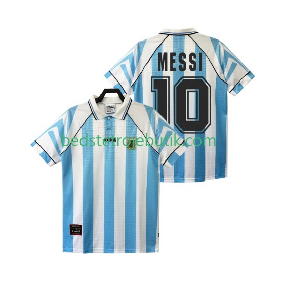 Argentina Lionel Messi 10 1996 1997 Retro Mænd Hjemmebane Fodboldtrøje Kortærmet