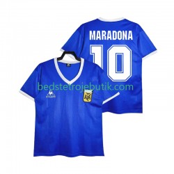 Argentina MARADONA 10 1986 Retro Mænd Udebane Fodboldtrøje Kortærmet
