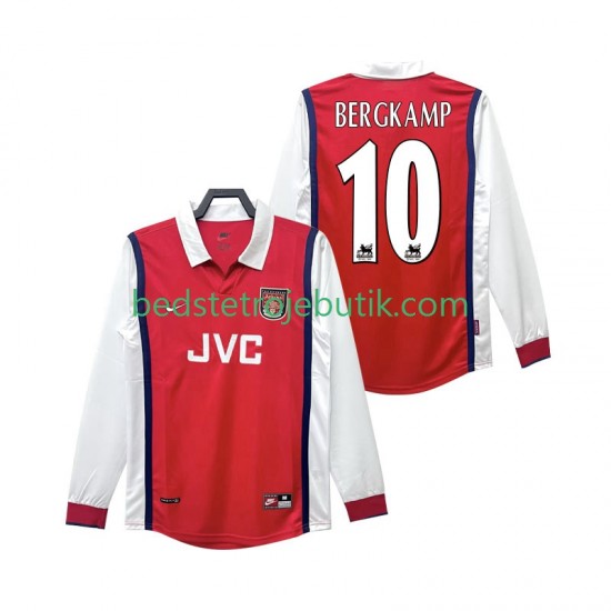 Arsenal BERGKAMP 10 Retro Mænd Hjemmebane Fodboldtrøje 1999 1998 Langærmet