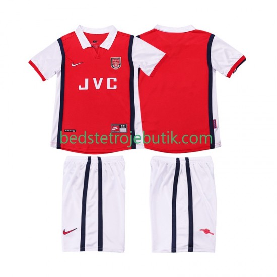 Arsenal Retro Børn Hjemmebane Fodboldtrøje 1999 1998 Kortærmet