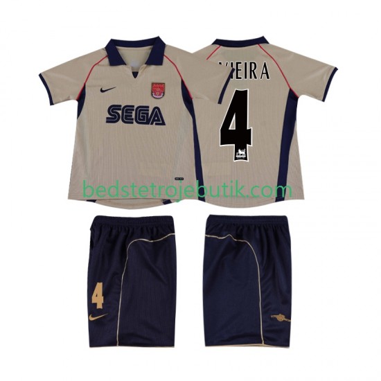 Arsenal VIEIRA 4 2001 Retro Børn Udebane Fodboldtrøje 2002 Kortærmet