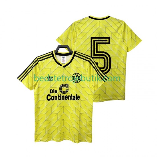 Borussia Dortmund 5 1988 1989 Retro Mænd Hjemmebane Fodboldtrøje Kortærmet