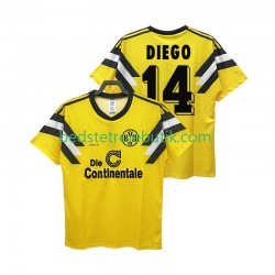Borussia Dortmund DIEGO 14 DFB-POKAL 1989 Retro Mænd Hjemmebane Fodboldtrøje Kortærmet