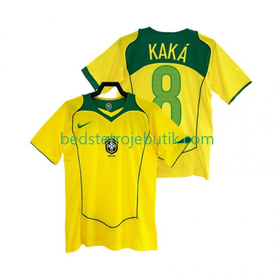 Brasilien KAKA 8 Retro Mænd Hjemmebane Fodboldtrøje 2004 Kortærmet