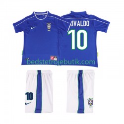 Brasilien RIVALDO 10 Retro Børn Udebane Fodboldtrøje 1998 Kortærmet