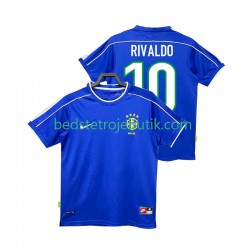 Brasilien RIVALDO 10 Retro Mænd Udebane Fodboldtrøje 1998 Kortærmet