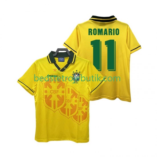Brasilien ROMARIO 11 1994 Retro Mænd Hjemmebane Fodboldtrøje Kortærmet