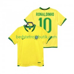 Brasilien RONALDINHO 10 Retro Mænd Hjemmebane Fodboldtrøje 2006 Kortærmet