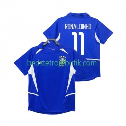 Brasilien RONALDINHO 11 Retro Mænd Udebane Fodboldtrøje 2002 Kortærmet