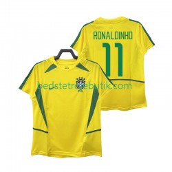 Brasilien RONALDINHO 11 Retro Mænd Hjemmebane Fodboldtrøje 2002 Kortærmet