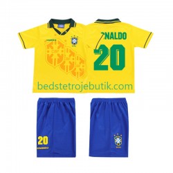Brasilien RONALDO 20 1994 Retro Børn Hjemmebane Fodboldtrøje Kortærmet
