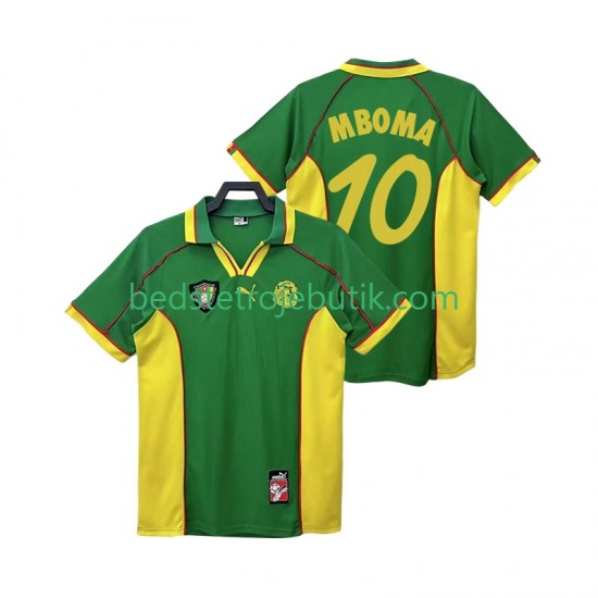 Cameroun MBOBA 10 Retro Mænd Hjemmebane Fodboldtrøje 1998 Kortærmet