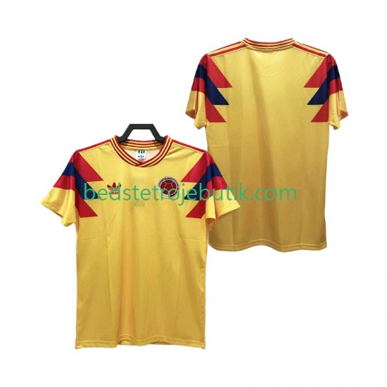 Colombia 1990 Retro Mænd Hjemmebane Fodboldtrøje Kortærmet