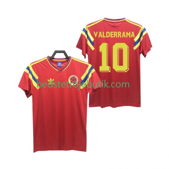 Colombia VALDERRAMA 10 1990 Retro Mænd Udebane Fodboldtrøje Kortærmet