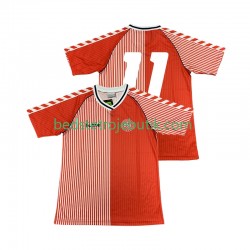 Danmark 11 1986 Retro Mænd Hjemmebane Fodboldtrøje Kortærmet