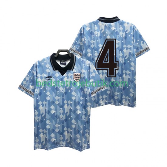 England 4 1990 Retro Mænd 3. Valg Fodboldtrøje Kortærmet