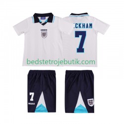 England Beckham 7 1996 Retro Børn Hjemmebane Fodboldtrøje Kortærmet