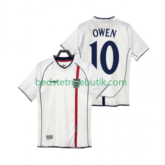 England OWEN 10 Retro Mænd Hjemmebane Fodboldtrøje 2002 Kortærmet