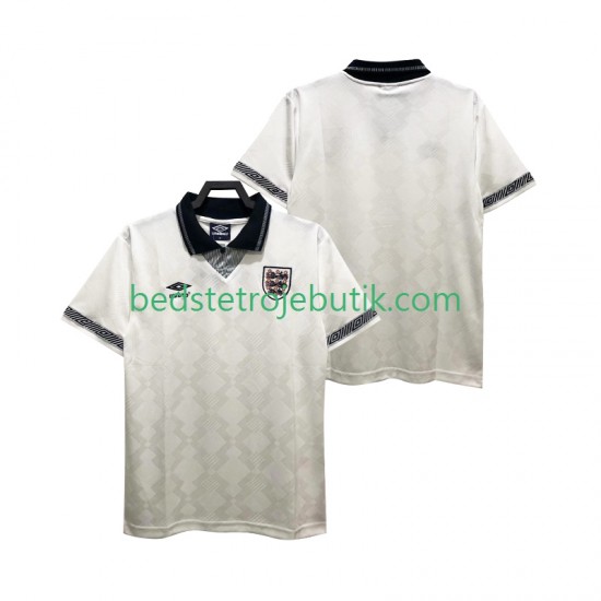 England 1990 Retro Mænd Hjemmebane Fodboldtrøje Kortærmet