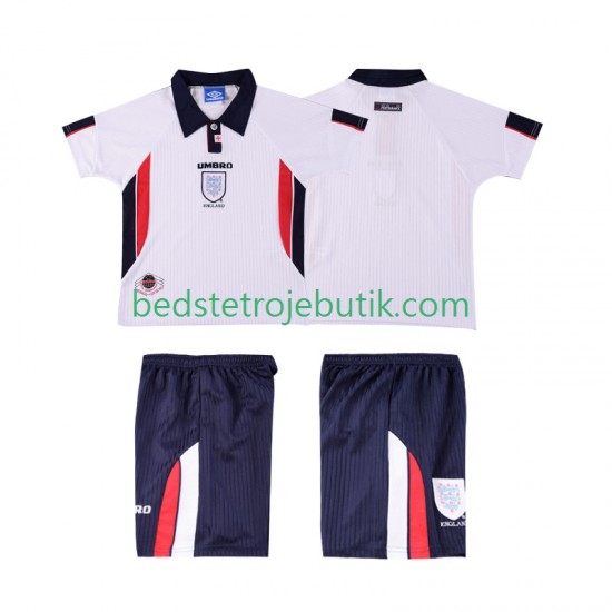 England Retro Børn Hjemmebane Fodboldtrøje 1998 Kortærmet