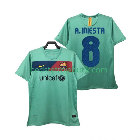 FC Barcelona A INIESTA 8 Retro Mænd Udebane Fodboldtrøje 2011 2010 Kortærmet