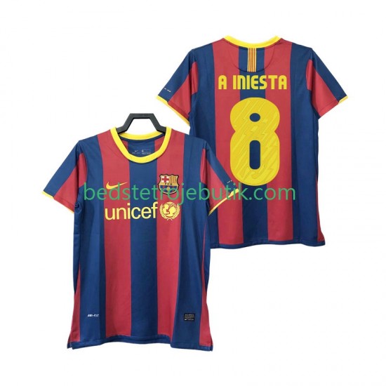 FC Barcelona A INIESTA 8 Retro Mænd Hjemmebane Fodboldtrøje 2011 2010 Kortærmet