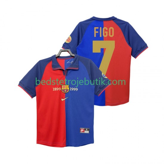 FC Barcelona FIGO 7 1990 2000 Retro Mænd Hjemmebane Fodboldtrøje Kortærmet