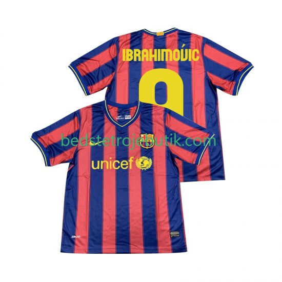 FC Barcelona Ibrahimović 9 2009 Retro Mænd Hjemmebane Fodboldtrøje 2010 Kortærmet