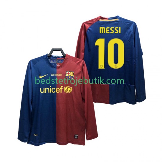 FC Barcelona Lionel Messi 10 Champions League 2009 Retro Mænd Hjemmebane Fodboldtrøje 2008 Langærmet