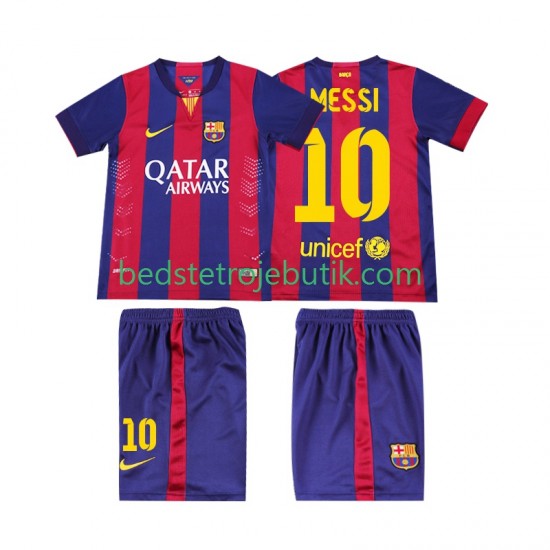 FC Barcelona Lionel Messi 10 2014 2015 Retro Børn Hjemmebane Fodboldtrøje Kortærmet