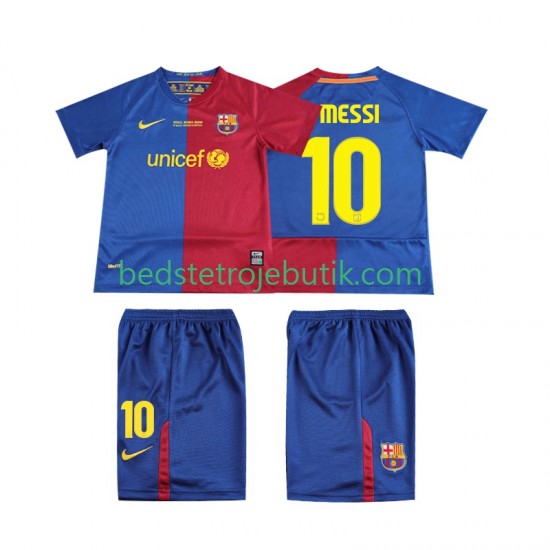 FC Barcelona Lionel Messi 10 Champions League 2009 Retro Børn Hjemmebane Fodboldtrøje 2008 Kortærmet