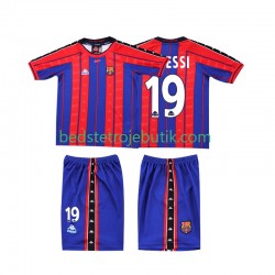 FC Barcelona Lionel Messi 19 1997 Retro Børn Hjemmebane Fodboldtrøje 1998 Kortærmet