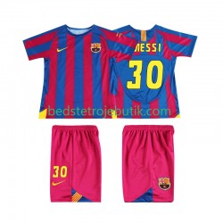 FC Barcelona Lionel Messi 30 Champions League 2005 Retro Børn Hjemmebane Fodboldtrøje 2006 Kortærmet