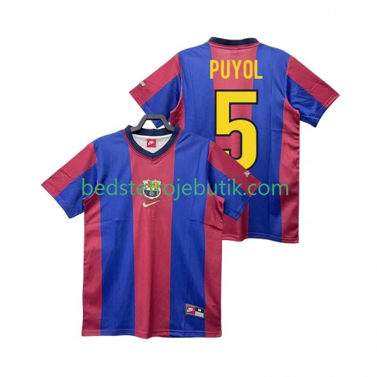 FC Barcelona PUYOL 5 Retro Mænd Hjemmebane Fodboldtrøje 1999 1998 Kortærmet