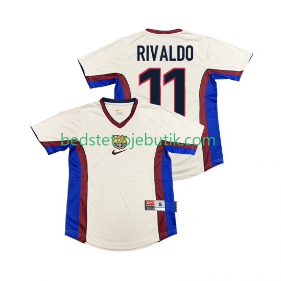 FC Barcelona RIVALDO 11 Retro Mænd Udebane Fodboldtrøje 1999 1998 Kortærmet