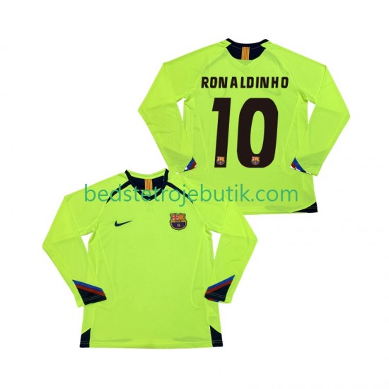 FC Barcelona RONALDINHO 10 2005 Retro Mænd Udebane Fodboldtrøje 2006 Langærmet