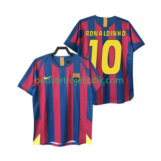FC Barcelona RONALDINHO 10 2005 Retro Mænd Hjemmebane Fodboldtrøje 2006 Kortærmet